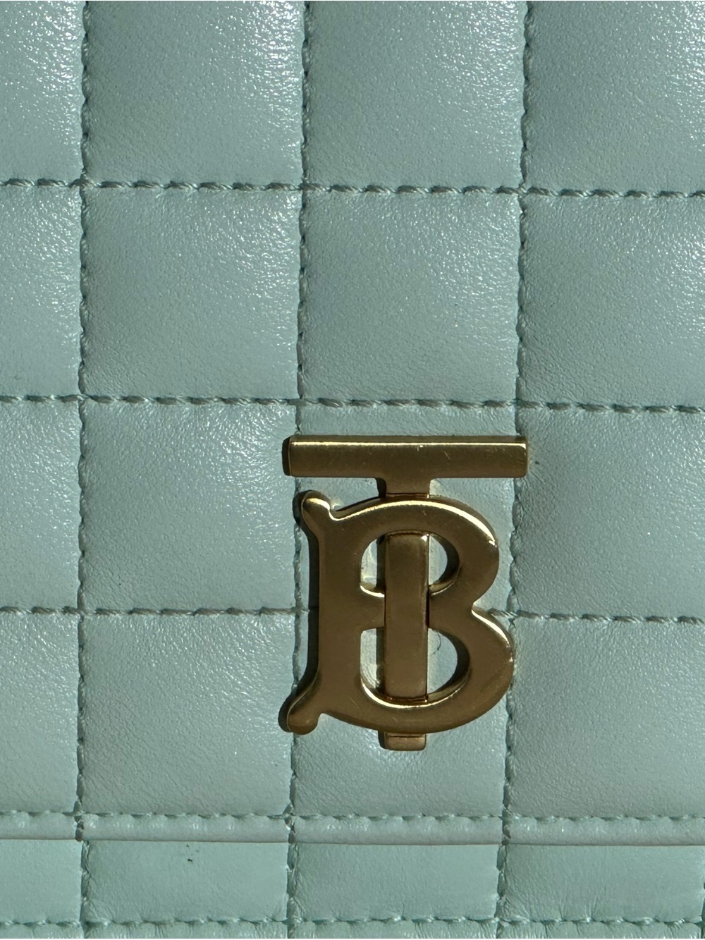 Burberry Quilted Leather Crossbody in Mint Green with Gold Hardware - Picture 2 of 7